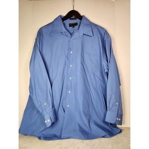 Alexander Julian Colours Adult Blue Dress Shirt Button Down Long Sleeve XXL